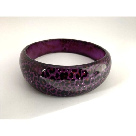 Set of 3 Acrylic Animal Leopard Print Chunky Bracelet Bangles - Picture 6 of 12